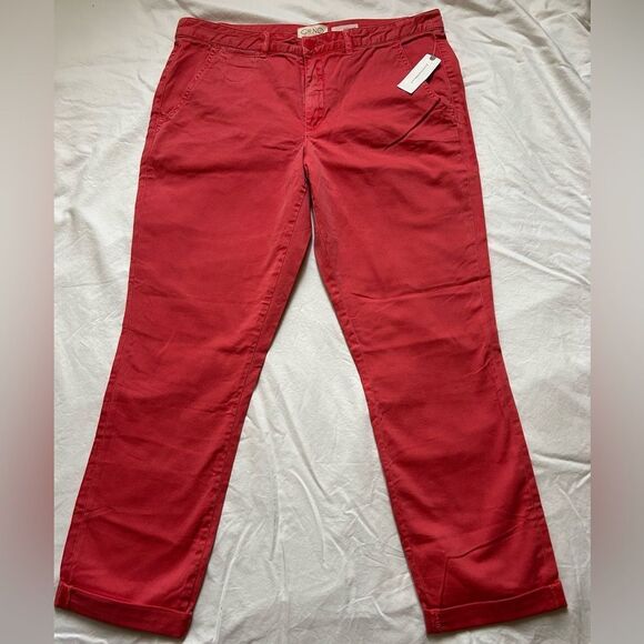 Anthropologie Women’s Relaxed Chino Cropped Pink Rose Size 31 New With Tag - Picture 16 of 16